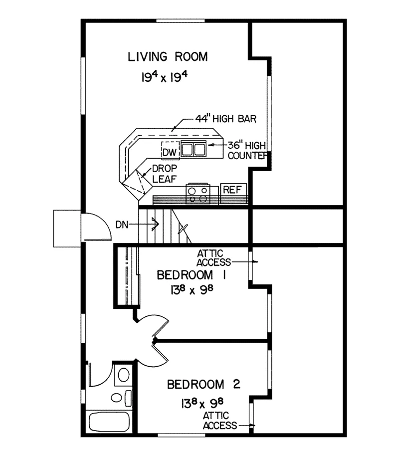Bungalow House Plan First Floor - Benning Hollow Apartment Garage 085D-0153 - Search House Plans and More