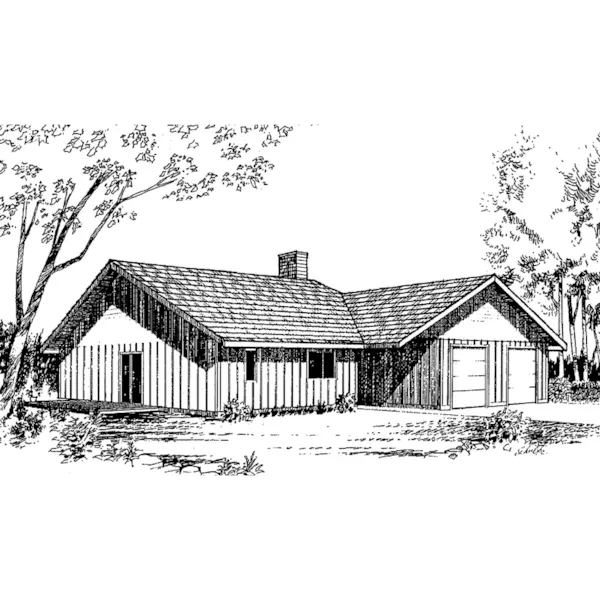 Contemporary House Plan Front of Home - Courtois Country Ranch Home 085D-0157 - Search House Plans and More