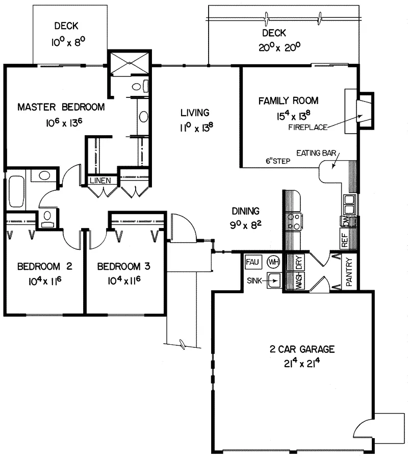 Contemporary House Plan First Floor - Callahan Lake Country Ranch Home 085D-0159 - Search House Plans and More