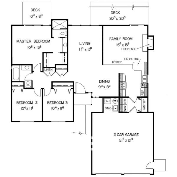 Ranch House Plan First Floor - Callahan Lake Country Ranch Home 085D-0159 - Search House Plans and More