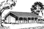 Traditional House Plan Front of Home - Flatwood Cove Acadian Home 085D-0160 - Search House Plans and More