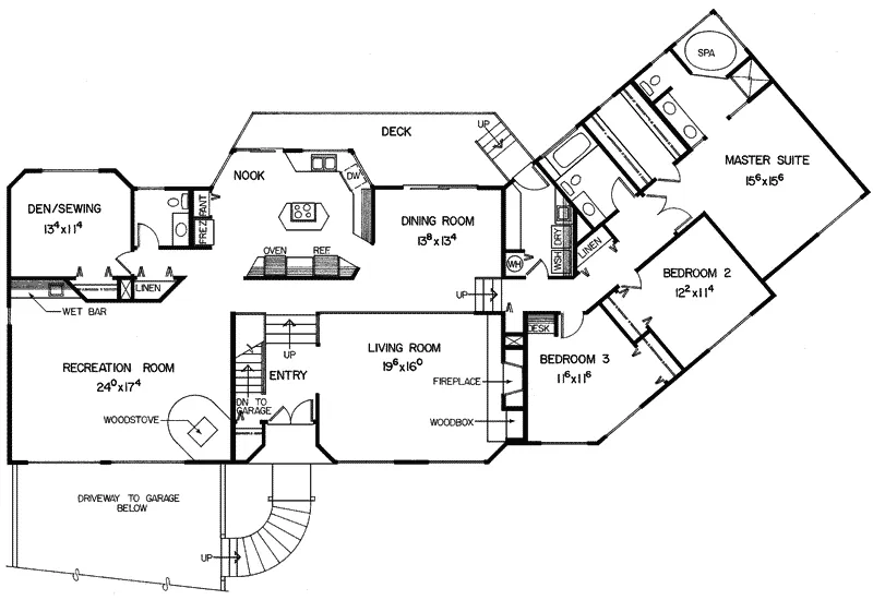 Contemporary House Plan First Floor - Crowleys Ridge Luxury Home 085D-0163 - Search House Plans and More