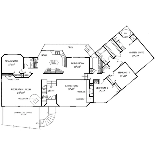 Contemporary House Plan First Floor - Crowleys Ridge Luxury Home 085D-0163 - Search House Plans and More