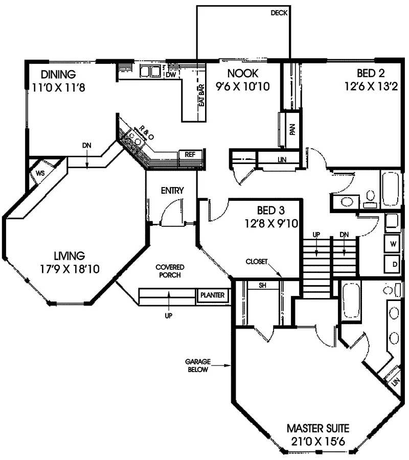 Country House Plan First Floor - Perleberg Rustic Home 085D-0167 - Shop House Plans and More