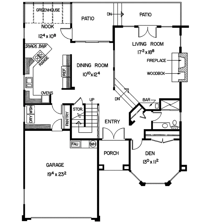 Florida House Plan First Floor - Dana Southwestern Home 085D-0168 - Search House Plans and More