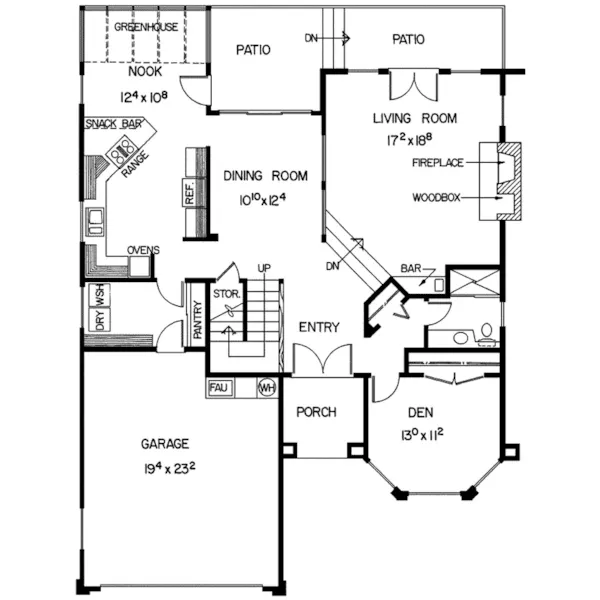 Contemporary House Plan First Floor - Dana Southwestern Home 085D-0168 - Search House Plans and More