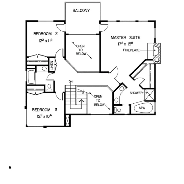 Contemporary House Plan Second Floor - Dana Southwestern Home 085D-0168 - Search House Plans and More