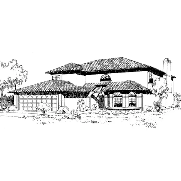 Contemporary House Plan Front of Home - Dana Southwestern Home 085D-0168 - Search House Plans and More