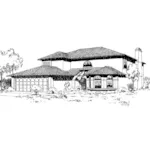 Contemporary House Plan Front of Home - Dana Southwestern Home 085D-0168 - Search House Plans and More