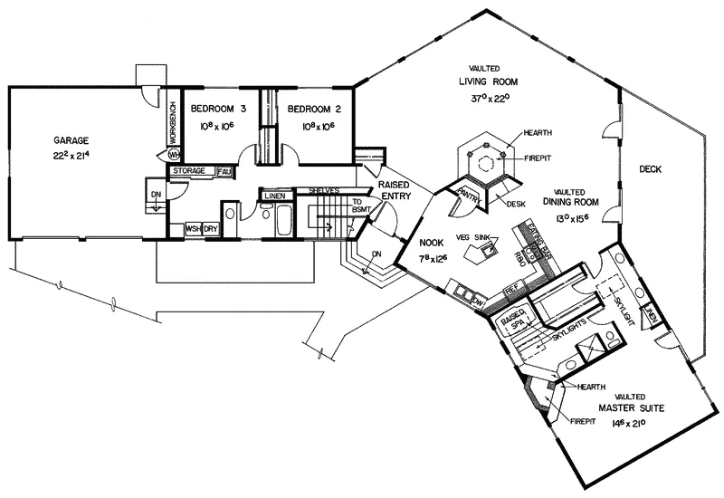 Ranch House Plan First Floor - Jacks Mill Ranch Home 085D-0173 - Search House Plans and More