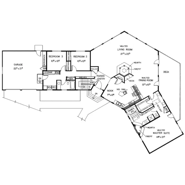 Traditional House Plan First Floor - Jacks Mill Ranch Home 085D-0173 - Search House Plans and More