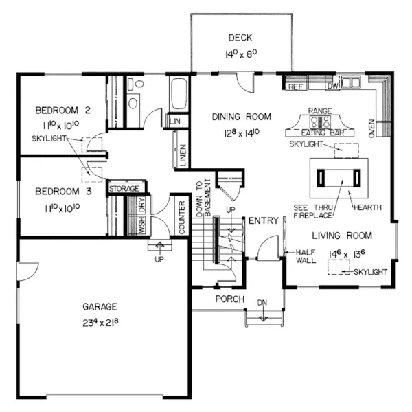 Contemporary House Plan First Floor - Pioneer Way Rustic Home 085D-0177 - Shop House Plans and More