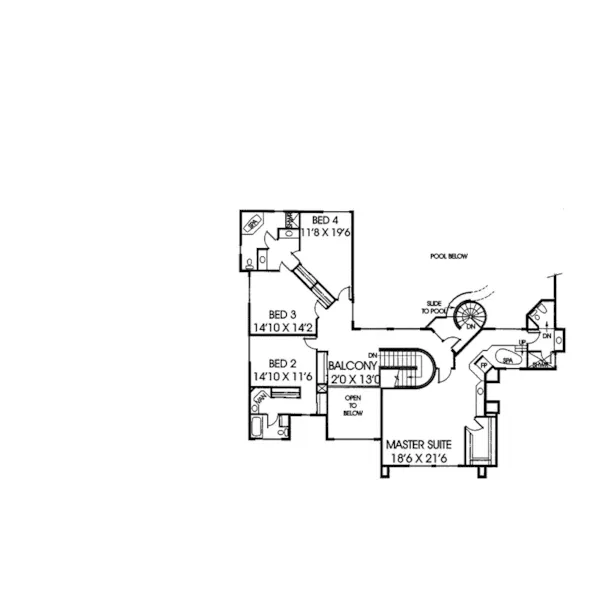 Modern House Plan Second Floor - Dureau Contemporary Home 085D-0179 - Search House Plans and More