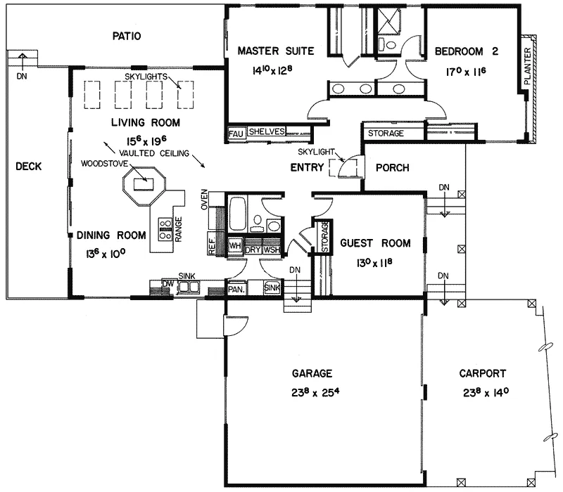 Modern House Plan First Floor - Arlington Hill Ranch Home 085D-0181 - Search House Plans and More