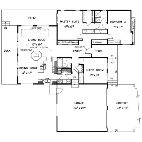 Ranch House Plan First Floor - Arlington Hill Ranch Home 085D-0181 - Search House Plans and More