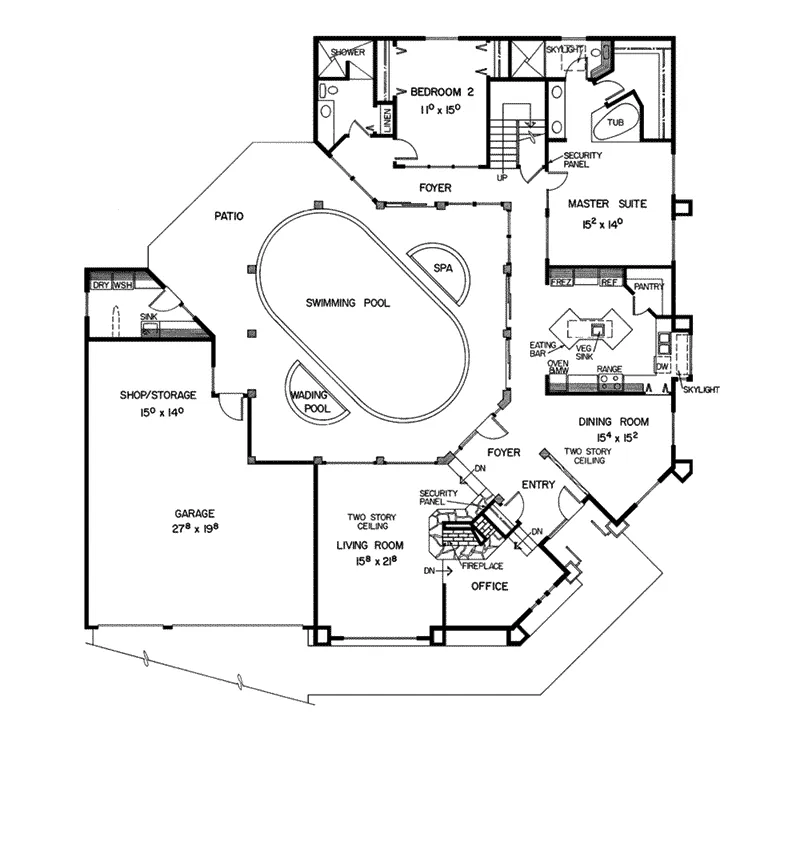 Modern House Plan First Floor - Bardot Luxury Home 085D-0183 - Search House Plans and More