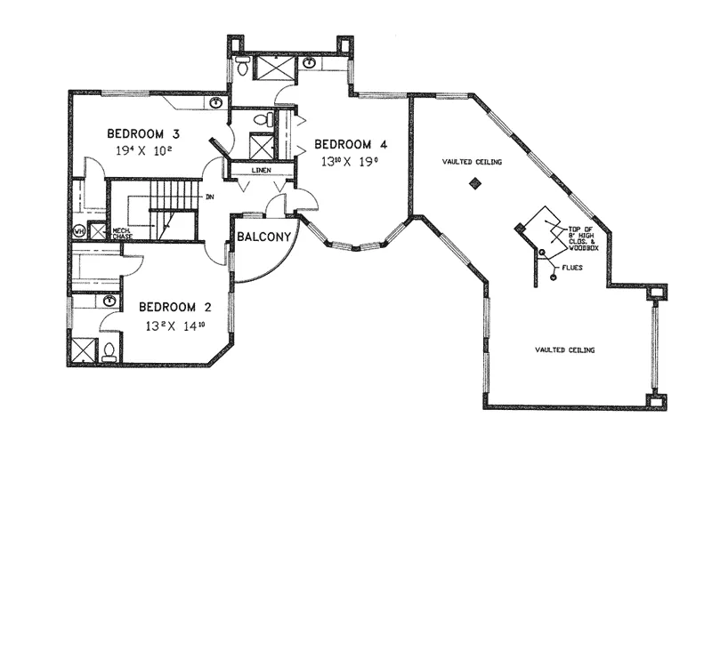Adobe House Plans & Southwestern Home Design Second Floor - Biloxi Bay Luxury Vacation Home 085D-0185 - Search House Plans and More