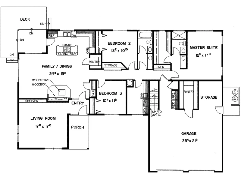 Country House Plan First Floor - Medford Place Country Ranch Home 085D-0187 - Shop House Plans and More