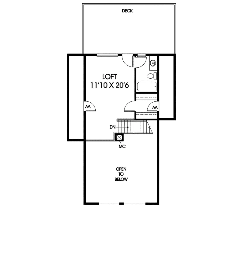 Lake House Plan Second Floor - Hazelwood A-Frame Vacation Home 085D-0192 - Search House Plans and More