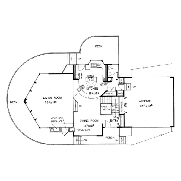 Waterfront House Plan First Floor - Paradise Peak Rustic Luxury Home 085D-0193 - Shop House Plans and More