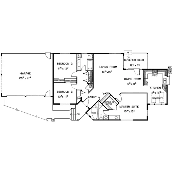 Ranch House Plan First Floor - Van Holly Ranch Home 085D-0196 - Shop House Plans and More