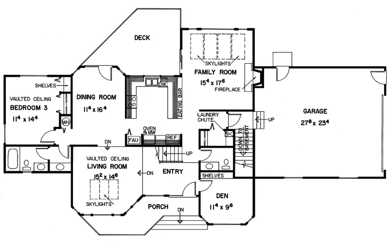 Tudor House Plan First Floor - Avonlea Country Home 085D-0198 - Search House Plans and More