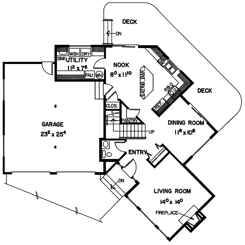 Contemporary House Plan First Floor - Wellsford Traditional Home 085D-0200 - Shop House Plans and More