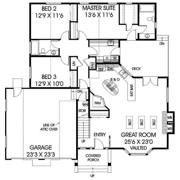 Traditional House Plan First Floor - Poplar Bluff Country Home 085D-0204 - Shop House Plans and More