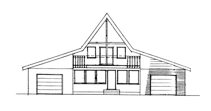 Contemporary House Plan Rear Elevation - Gabriel Creek A-Frame Style Home 085D-0210 - Search House Plans and More