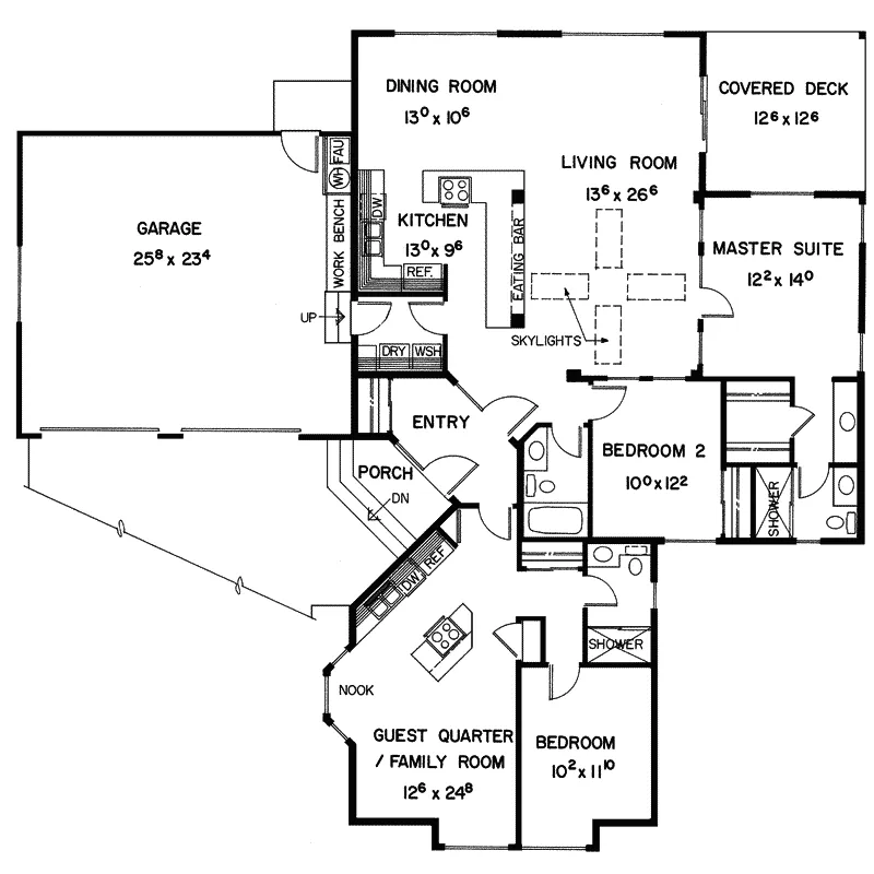 Ranch House Plan First Floor - Lisette Country Ranch Home 085D-0213 - Shop House Plans and More