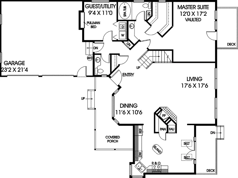 Country House Plan First Floor - Ricardo Farm Country Home 085D-0217 - Shop House Plans and More