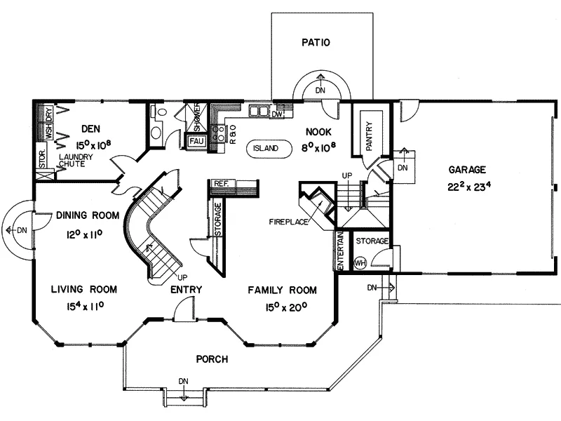Traditional House Plan First Floor - Newcombe Country Farmhouse 085D-0218 - Shop House Plans and More