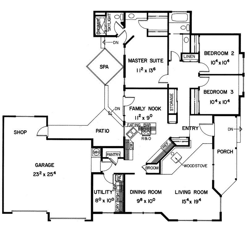 Ranch House Plan First Floor - Borgmann Farm Country Home 085D-0219 - Search House Plans and More