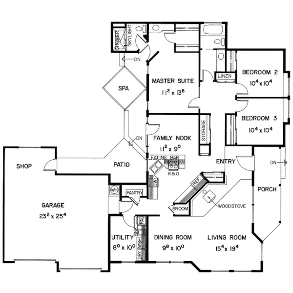 Contemporary House Plan First Floor - Borgmann Farm Country Home 085D-0219 - Search House Plans and More