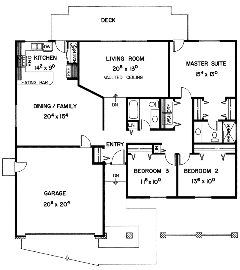 Contemporary House Plan First Floor - Bertrand Farm Country Home 085D-0221 - Search House Plans and More