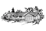 Contemporary House Plan Front of Home - Minnette Ranch Home 085D-0225 - Shop House Plans and More