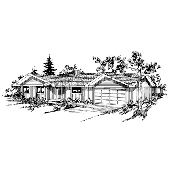 Ranch House Plan Front of Home - Minnette Ranch Home 085D-0225 - Shop House Plans and More