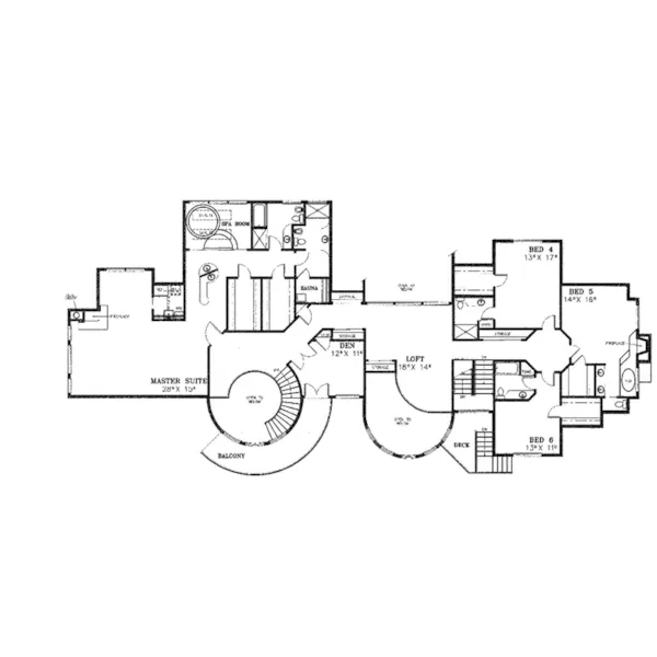 Contemporary House Plan Second Floor - Coffman Bend Luxury Home 085D-0226 - Search House Plans and More