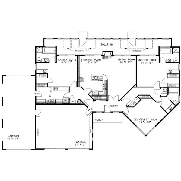 Traditional House Plan First Floor - Almara Rustic Contemporary Home 085D-0227 - Search House Plans and More