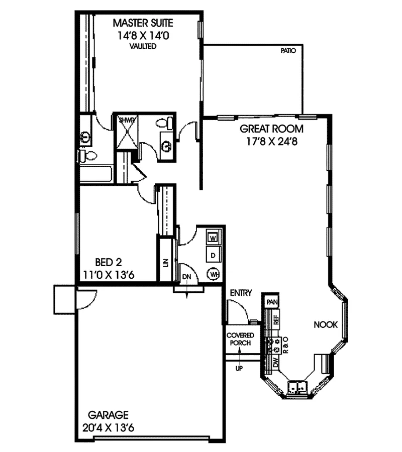 Tudor House Plan First Floor - Oak Trace Tudor Style Home 085D-0228 - Shop House Plans and More