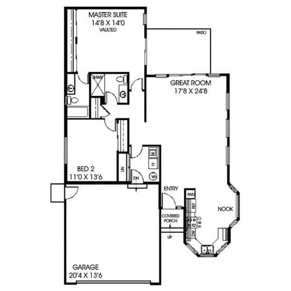 Ranch House Plan First Floor - Oak Trace Tudor Style Home 085D-0228 - Shop House Plans and More