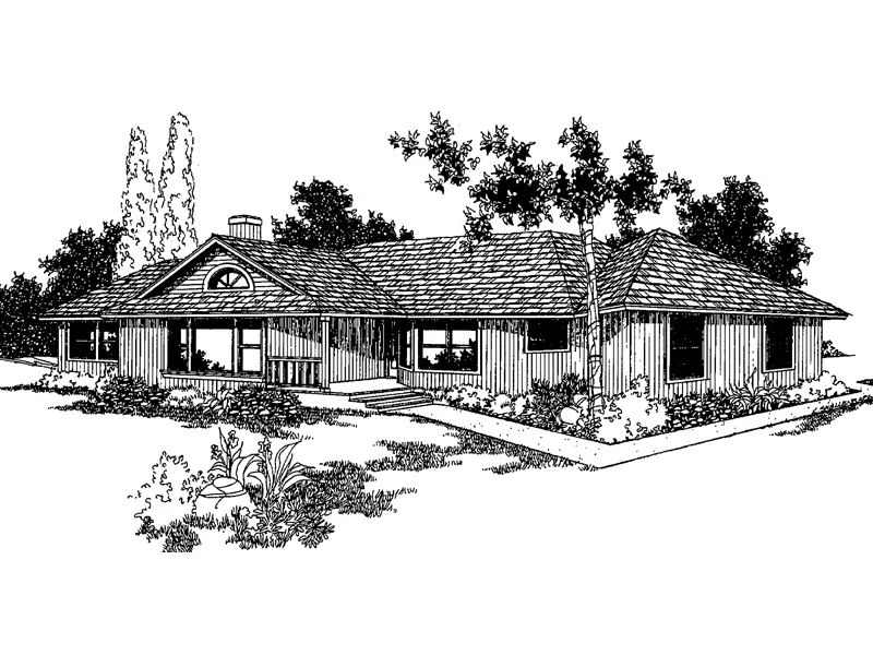 Country House Plan Front of Home - Villaview Ranch Home 085D-0229 - Shop House Plans and More