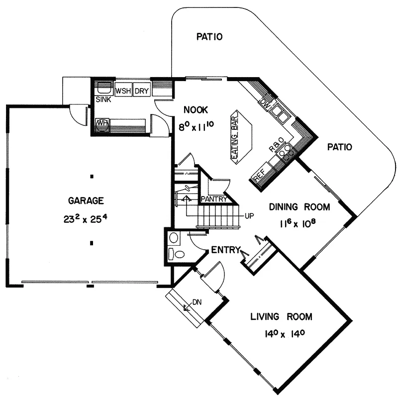Traditional House Plan First Floor - Cautrell Country Home 085D-0230 - Search House Plans and More