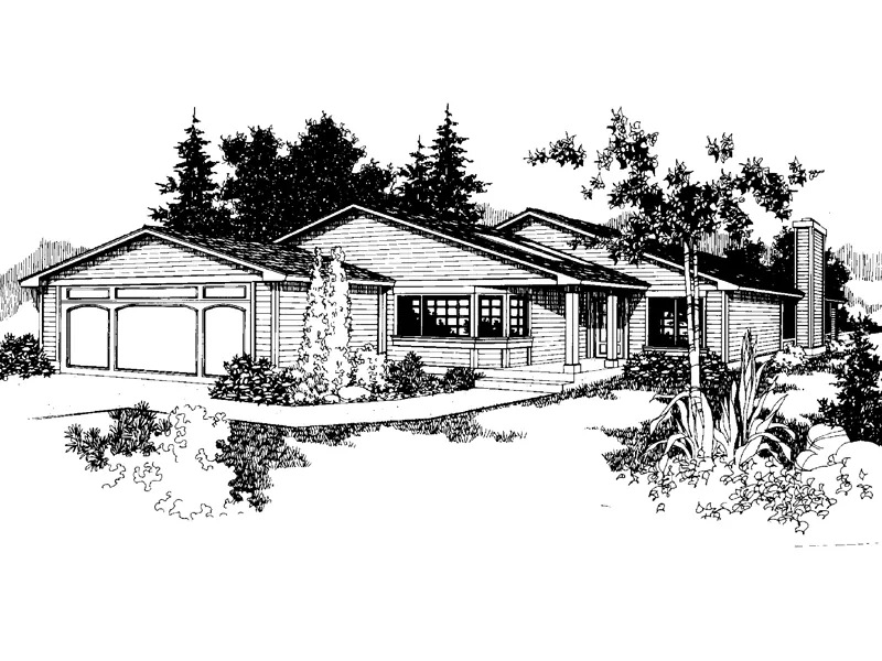 Contemporary House Plan Front of Home - Crane Creek Ranch Home 085D-0232 - Search House Plans and More