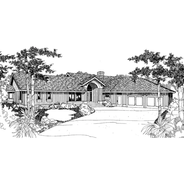 Contemporary House Plan Front of Home - Medora Ranch Home 085D-0233 - Shop House Plans and More