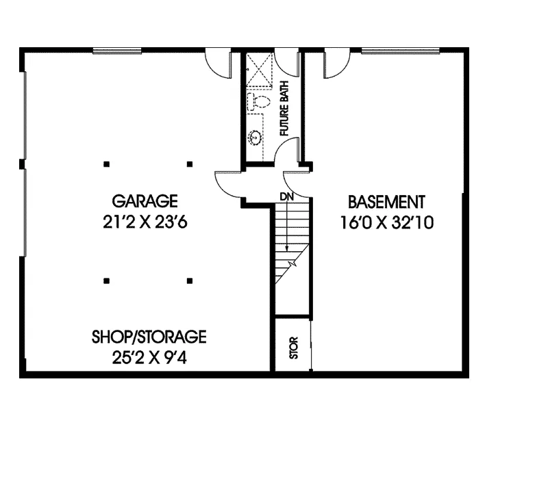 Ranch House Plan Basement Floor - Baker Hill Country Home 085D-0234 - Search House Plans and More