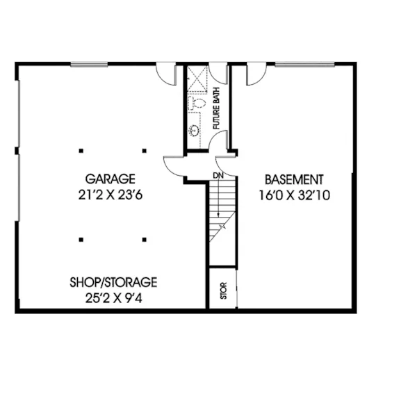 Traditional House Plan Basement Floor - Baker Hill Country Home 085D-0234 - Search House Plans and More