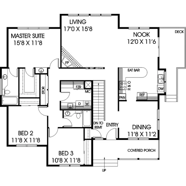 Traditional House Plan First Floor - Baker Hill Country Home 085D-0234 - Search House Plans and More