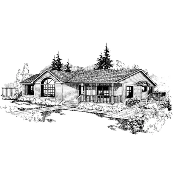 Traditional House Plan Front of Home - Baker Hill Country Home 085D-0234 - Search House Plans and More