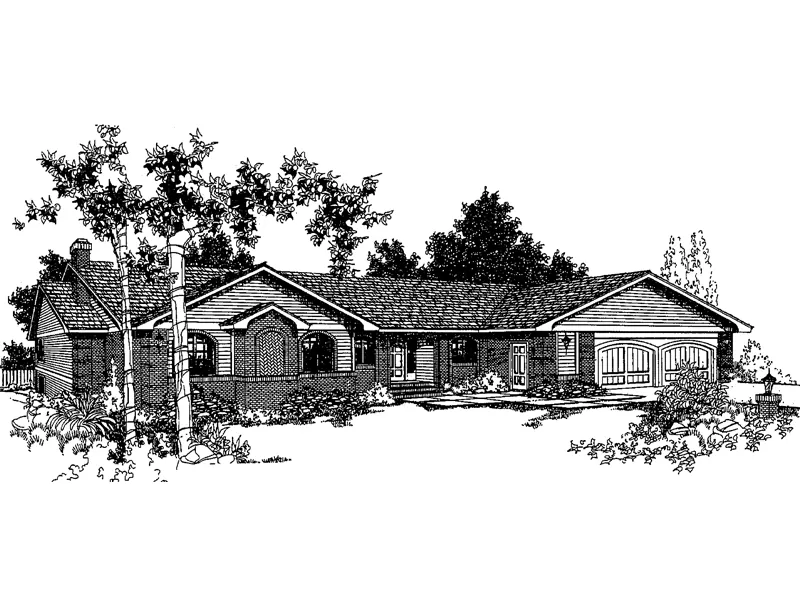 Contemporary House Plan Front of Home - Catawissa Park Ranch Home 085D-0235 - Search House Plans and More
